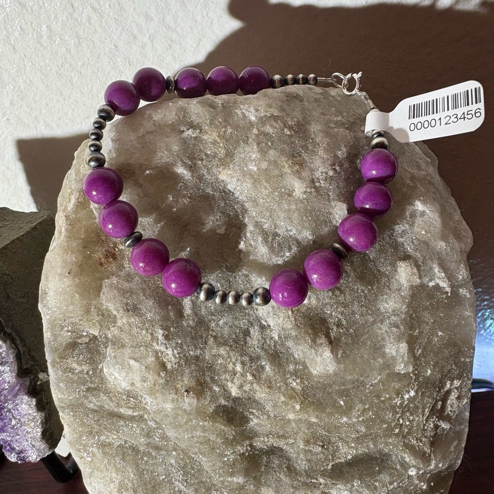 Phosphosiderite and Navajo Pearls Bracelet
